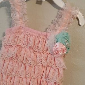 Boutique Pink Lace Romper
